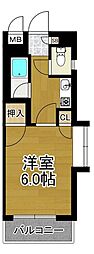 シティハイム愛宕 1Kの間取図画像