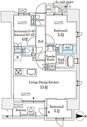 アヴァンカーサ町屋 9階2SLDKの間取り