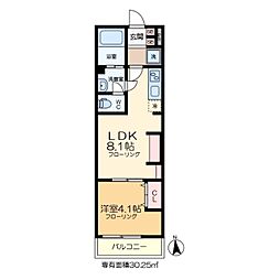 (仮称)リブリ・足立区加平(1) 1LDKの間取図画像