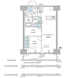パークアクシス品川天王洲アイル 9階2LDKの間取り