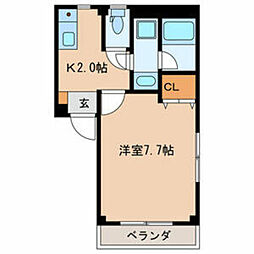 メゾン壱番館 1Kの間取図画像