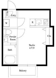 ブランノワール船橋 3階ワンルームの間取り