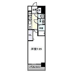 LUXEなかもず 1Kの間取図画像