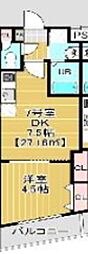 soare幕張2nd 1DKの間取図画像