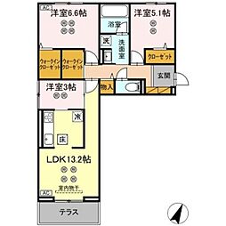 アリッサム I 3LDKの間取図画像