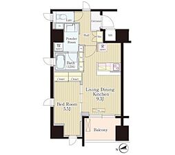 松葉 1LDKの間取図画像