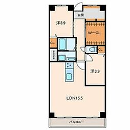 イトーピア住吉マンション 2LDKの間取図画像