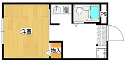 エルビスコート井尻 3階1Kの間取り