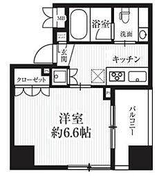 HF千駄木レジデンス 1Kの間取図画像
