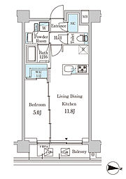 ジオエント中野弥生町 1階1LDKの間取り