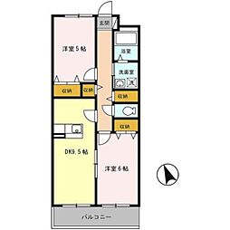 セリージャ・デ・トーア 2DKの間取図画像