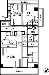 グランドール鷺沼 3LDKの間取図画像