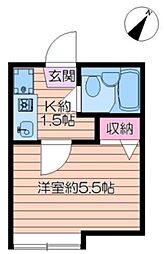ソフィア一之江Ｂ 1階1Kの間取り