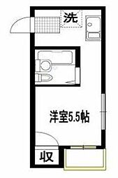 プチキャロット ワンルームの間取図画像