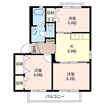 ヴィラ小谷田Ｃ 00202 ｜ 埼玉県入間市小谷田２丁目1-17（賃貸アパート3K・2階・54.00㎡） その2