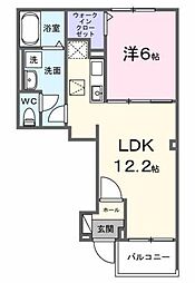 エターナルアルバ 1LDKの間取図画像