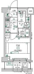 クレイシア横浜ヴェール 1階1Kの間取り