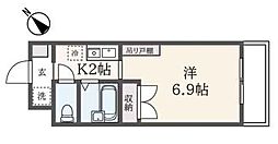 カレッジ・ガーデン 3階1Kの間取り