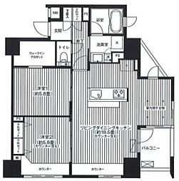 JR京浜東北・根岸線 赤羽駅 徒歩5分の賃貸マンション 9階2LDKの間取り