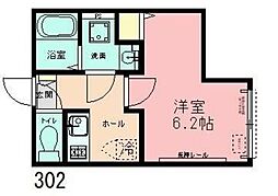 ＶＩＳＴＡ Ｍｉｎａｍｉｍａｃｈｉｄａ 3階1Kの間取り