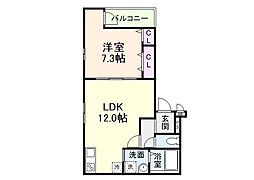 堺市西区上アパート 1LDKの間取図画像