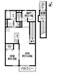 DuraCasa下保谷 1LDKの間取図画像