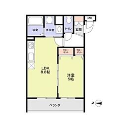 CASA CALMA上野口 1LDKの間取図画像