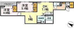 セレスティア大森東 2LDKの間取図画像
