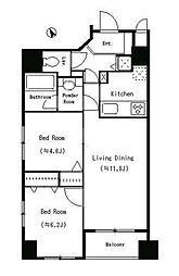ParkCube茅場町 2LDKの間取図画像