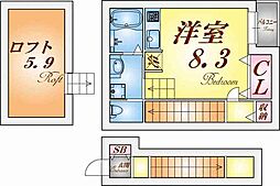 あんしん+白川台 ワンルームの間取図画像