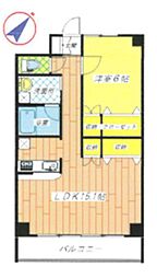 ドエル相武台 1LDKの間取図画像