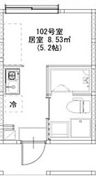 ノベレア 1階ワンルームの間取り