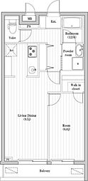 アーバンパーク東向島 1LDKの間取図画像