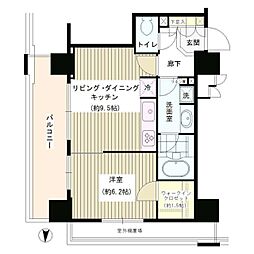 パークタワー秋葉原 1LDKの間取図画像