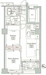 レジディアタワー上池袋タワーサイド 2LDKの間取図画像