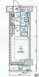 クロストン川崎 1Kの間取図画像