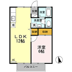 メゾン・くろかわ 1LDKの間取図画像