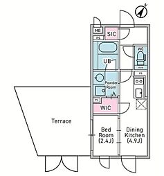デュオメゾン渋谷松濤 1階1DKの間取り