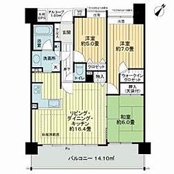 ライオンズステーションスクエア南柏 3LDKの間取図画像