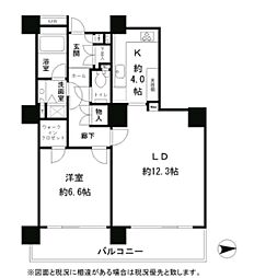 リバーポイントタワー 1LDKの間取図画像