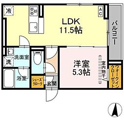 D Paina 登戸III 1LDKの間取図画像