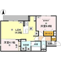 Clashist加美東 2LDKの間取図画像