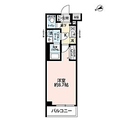 アルコバレーノお花茶屋 3階1Kの間取り