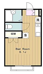 小田急小田原線 町田駅 徒歩13分の賃貸アパート 1階ワンルームの間取り