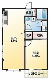アパートメントハウスイマイ 1LDKの間取図画像