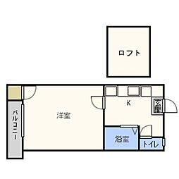 ビラ・フローレンス 1Kの間取図画像
