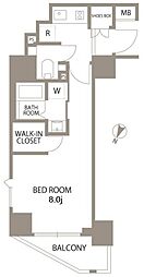 エスティメゾン赤羽2 10階1Kの間取り