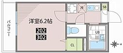 ガレリア 1Kの間取図画像