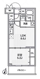 Alivis志村三丁目 1LDKの間取図画像