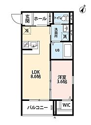rh井尻 1LDKの間取図画像